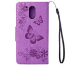 For Motorola Moto G (4rd gen) Plus Pressed Flowers Butterfly Pattern Leather Case with Holder & Card Slots & Wallet(Purple)