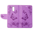 For Motorola Moto G (4rd gen) Plus Pressed Flowers Butterfly Pattern Leather Case with Holder & Card Slots & Wallet(Purple)