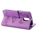 For Motorola Moto G (4rd gen) Plus Pressed Flowers Butterfly Pattern Leather Case with Holder & Card Slots & Wallet(Purple)