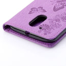 For Motorola Moto G (4rd gen) Plus Pressed Flowers Butterfly Pattern Leather Case with Holder & Card Slots & Wallet(Purple)