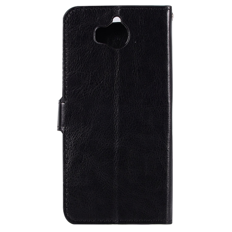 For Huawei Y5 (2017) Crazy Horse Texture Horizontal Flip Leather Case with Holder & Card Slots & Wallet & Photo Frame (Black)