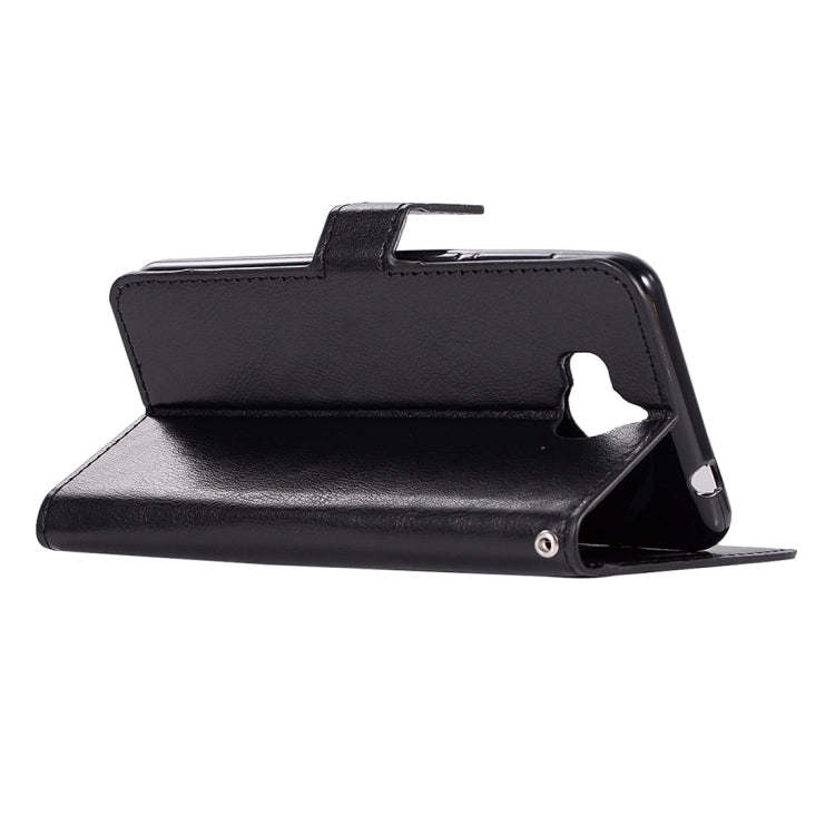 For Huawei Y5 (2017) Crazy Horse Texture Horizontal Flip Leather Case with Holder & Card Slots & Wallet & Photo Frame (Black)