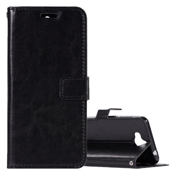 For Huawei Y5 (2017) Crazy Horse Texture Horizontal Flip Leather Case with Holder & Card Slots & Wallet & Photo Frame (Black)