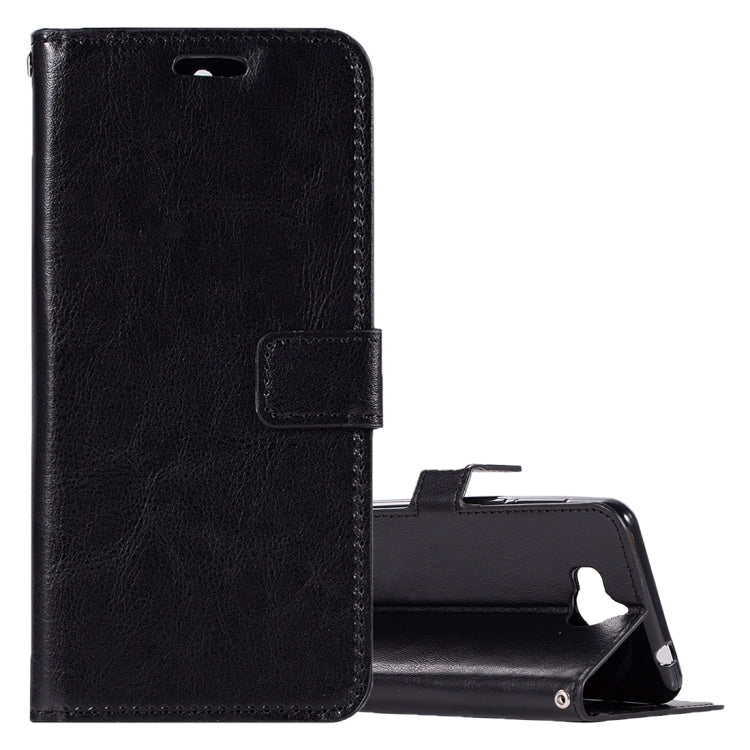 For Huawei Y5 (2017) Crazy Horse Texture Horizontal Flip Leather Case with Holder & Card Slots & Wallet & Photo Frame (Black)