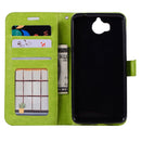 For Huawei Y5 (2017) Crazy Horse Texture Horizontal Flip Leather Case with Holder & Card Slots & Wallet & Photo Frame (Green)
