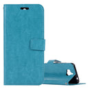 For Huawei Y5 (2017) Crazy Horse Texture Horizontal Flip Leather Case with Holder & Card Slots & Wallet & Photo Frame (Blue)