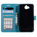 For Huawei Y5 (2017) Crazy Horse Texture Horizontal Flip Leather Case with Holder & Card Slots & Wallet & Photo Frame (Blue)
