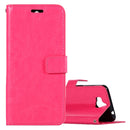 For Huawei Y5 (2017) Crazy Horse Texture Horizontal Flip Leather Case with Holder & Card Slots & Wallet & Photo Frame (Magenta)