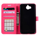 For Huawei Y5 (2017) Crazy Horse Texture Horizontal Flip Leather Case with Holder & Card Slots & Wallet & Photo Frame (Magenta)