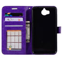 For Huawei Y5 (2017) Crazy Horse Texture Horizontal Flip Leather Case with Holder & Card Slots & Wallet & Photo Frame (Purple)