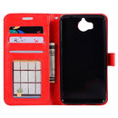 For Huawei Y5 (2017) Crazy Horse Texture Horizontal Flip Leather Case with Holder & Card Slots & Wallet & Photo Frame (Red)