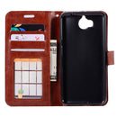 For Huawei Y5 (2017) Crazy Horse Texture Horizontal Flip Leather Case with Holder & Card Slots & Wallet & Photo Frame (Brown)