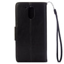 For Motorola Moto G (4rd gen) Plus Pressed Flowers Leather Case with Holder & Card Slots & Wallet(Black)