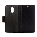 For Motorola Moto G (4rd gen) Plus Pressed Flowers Leather Case with Holder & Card Slots & Wallet(Black)