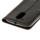For Motorola Moto G (4rd gen) Plus Pressed Flowers Leather Case with Holder & Card Slots & Wallet(Black)