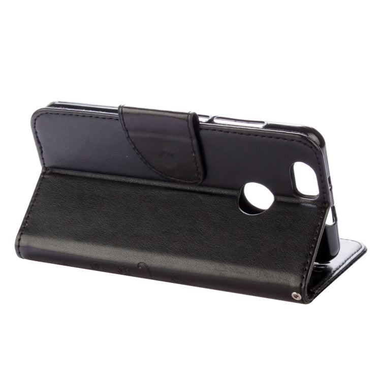 For Huawei nova Butterflies LOVE for Flowers Embossing Horizontal Flip Leather Case with Holder & Card Slots & Wallet & Lanyard(Black)