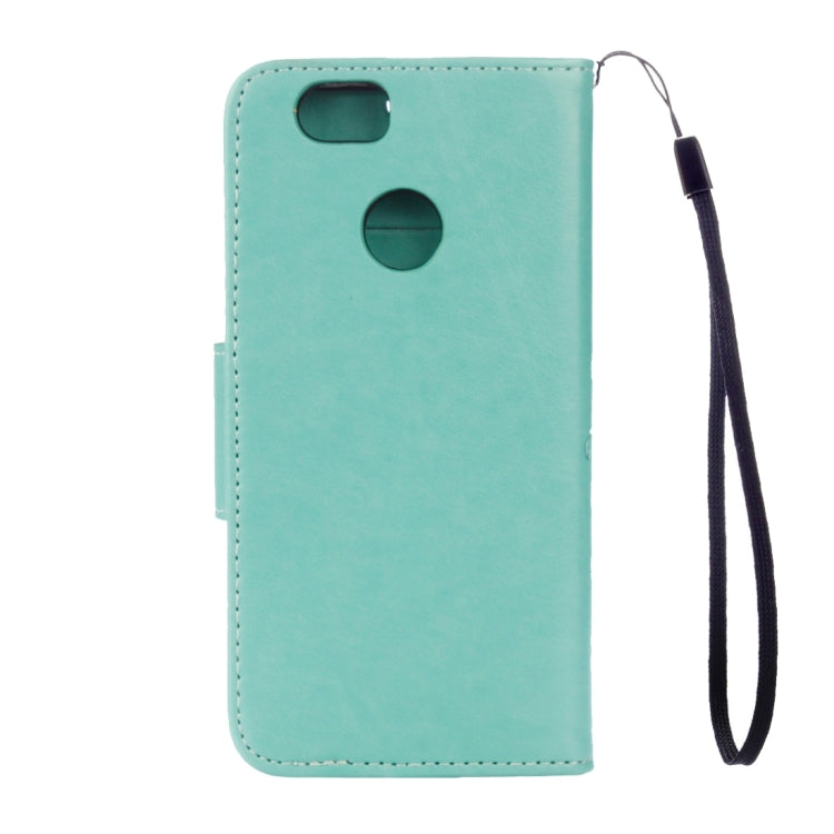 For Huawei nova Butterflies LOVE for Flowers Embossing Horizontal Flip Leather Case with Holder & Card Slots & Wallet & Lanyard(Green)