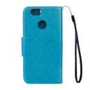 For Huawei nova Butterflies LOVE for Flowers Embossing Horizontal Flip Leather Case with Holder & Card Slots & Wallet & Lanyard(Blue)