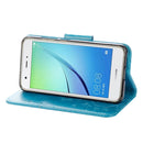 For Huawei nova Butterflies LOVE for Flowers Embossing Horizontal Flip Leather Case with Holder & Card Slots & Wallet & Lanyard(Blue)
