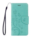 For Sony Xperia XZ Butterflies Love Flowers Embossing Horizontal Flip Leather Case with Holder & Card Slots & Wallet & Lanyard(Green)