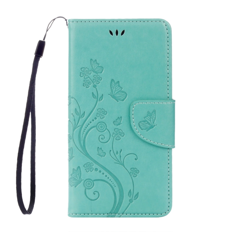 For Sony Xperia XZ Butterflies Love Flowers Embossing Horizontal Flip Leather Case with Holder & Card Slots & Wallet & Lanyard(Green)