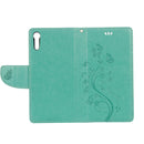 For Sony Xperia XZ Butterflies Love Flowers Embossing Horizontal Flip Leather Case with Holder & Card Slots & Wallet & Lanyard(Green)