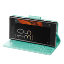 For Sony Xperia XZ Butterflies Love Flowers Embossing Horizontal Flip Leather Case with Holder & Card Slots & Wallet & Lanyard(Green)