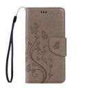 For Sony Xperia XZ Butterflies Love Flowers Embossing Horizontal Flip Leather Case with Holder & Card Slots & Wallet & Lanyard(Grey)