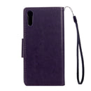 For Sony Xperia XZ Butterflies Love Flowers Embossing Horizontal Flip Leather Case with Holder & Card Slots & Wallet & Lanyard(Purple)