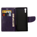 For Sony Xperia XZ Butterflies Love Flowers Embossing Horizontal Flip Leather Case with Holder & Card Slots & Wallet & Lanyard(Purple)