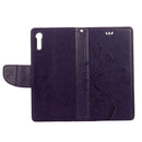 For Sony Xperia XZ Butterflies Love Flowers Embossing Horizontal Flip Leather Case with Holder & Card Slots & Wallet & Lanyard(Purple)