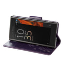 For Sony Xperia XZ Butterflies Love Flowers Embossing Horizontal Flip Leather Case with Holder & Card Slots & Wallet & Lanyard(Purple)