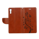 For Sony Xperia XZ Butterflies Love Flowers Embossing Horizontal Flip Leather Case with Holder & Card Slots & Wallet & Lanyard(Brown)