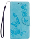 For Lenovo K6 5.0 inch Butterflies Embossing Horizontal Flip Leather Case with Holder & Card Slots & Wallet & Lanyard(Blue)