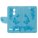 For Lenovo K6 5.0 inch Butterflies Embossing Horizontal Flip Leather Case with Holder & Card Slots & Wallet & Lanyard(Blue)
