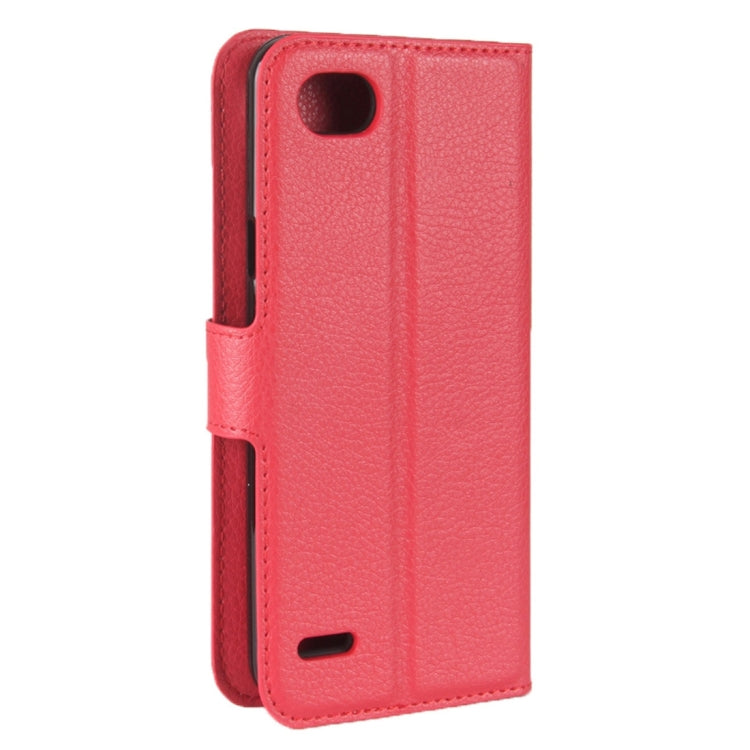 For LG Q6 Litchi Texture Horizontal Flip Leather Case with Holder & Card Slots & Wallet (Red)