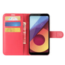 For LG Q6 Litchi Texture Horizontal Flip Leather Case with Holder & Card Slots & Wallet (Red)