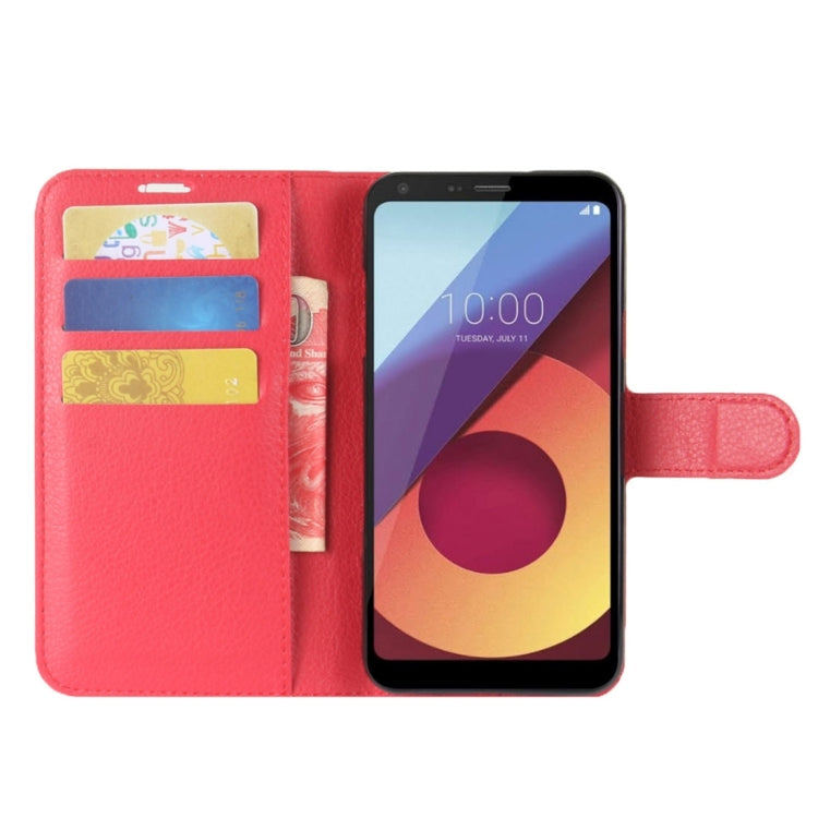 For LG Q6 Litchi Texture Horizontal Flip Leather Case with Holder & Card Slots & Wallet (Red)