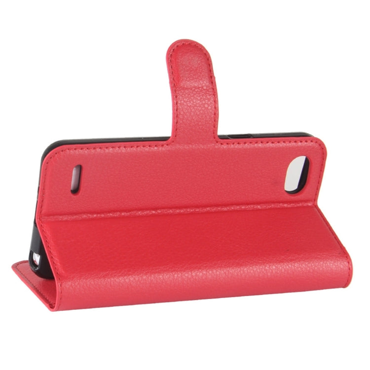 For LG Q6 Litchi Texture Horizontal Flip Leather Case with Holder & Card Slots & Wallet (Red)