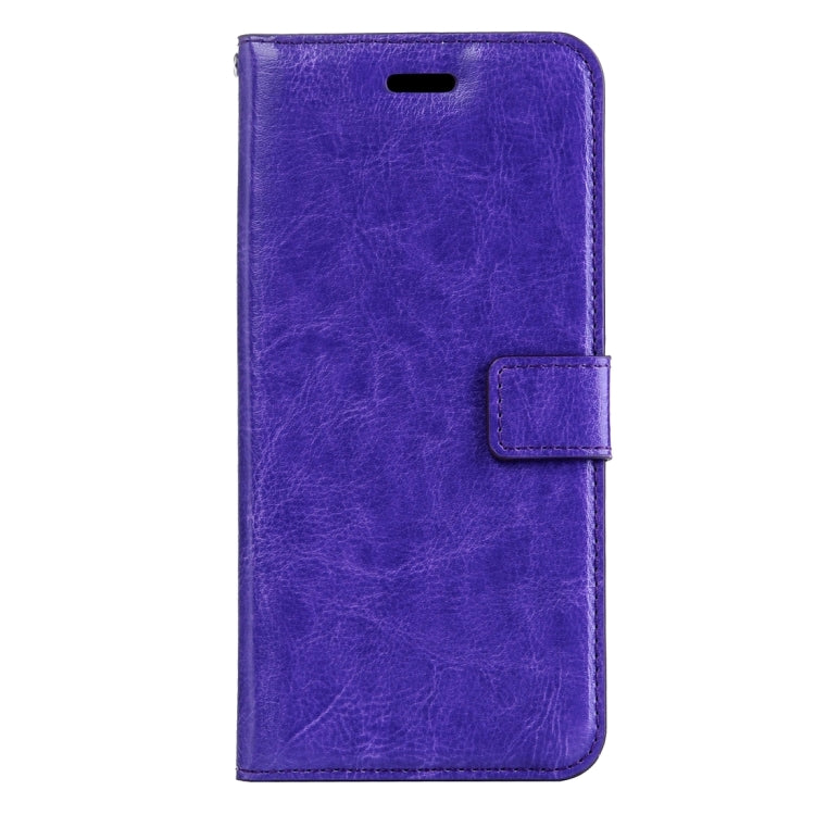 For Huawei Y6 Pro Crazy Horse Texture Horizontal Flip Leather Case with Magnetic Buckle & Holder & Card Slots & Wallet & Photo Frame(Purple)