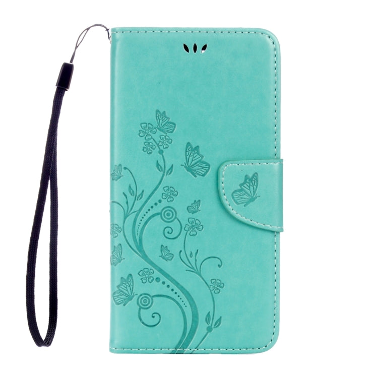 For Sony Xperia X Compact Butterflies Love Flowers Embossing Horizontal Flip Leather Case with Holder & Card Slots & Wallet & Lanyard(Green)