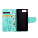 For Sony Xperia X Compact Butterflies Love Flowers Embossing Horizontal Flip Leather Case with Holder & Card Slots & Wallet & Lanyard(Green)