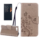 For Sony Xperia X Compact Butterflies Love Flowers Embossing Horizontal Flip Leather Case with Holder & Card Slots & Wallet & Lanyard(Light Brown)