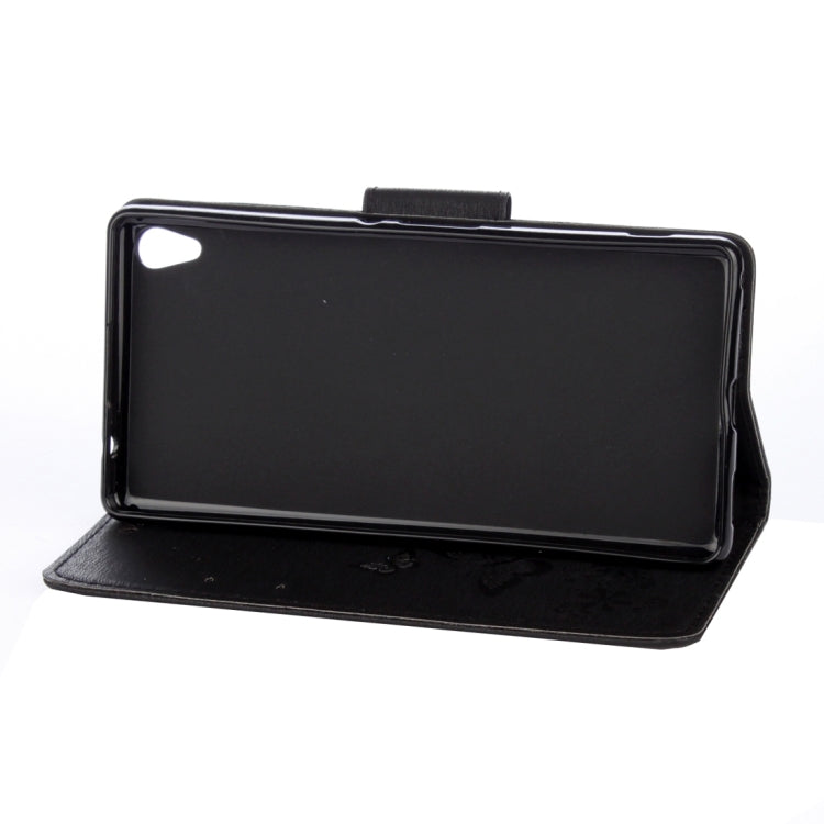 For Sony Xperia XA Ultra Butterflies Embossing Horizontal Flip Leather Case with Holder & Card Slots & Wallet & Lanyard(Black)