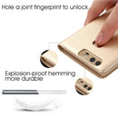 For Huawei P9 Horizontal Flip Leather Case with Touch Call Display ID & Sleep / Wake-up Function(Gold)