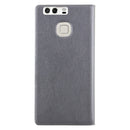 For Huawei P9 Plus Horizontal Flip Leather Case with Touch Call Display ID & Sleep / Wake-up Function(Grey)