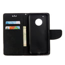 For Motorola Moto G5 Plus Pressed Flowers Butterfly Pattern Horizontal Flip Leather Case with Holder & Card Slots & Wallet(Black)