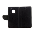 For Motorola Moto G5 Plus Pressed Flowers Butterfly Pattern Horizontal Flip Leather Case with Holder & Card Slots & Wallet(Black)