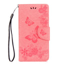 For Motorola Moto G5 Plus Pressed Flowers Butterfly Pattern Horizontal Flip Leather Case with Holder & Card Slots & Wallet(Pink)