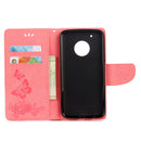 For Motorola Moto G5 Plus Pressed Flowers Butterfly Pattern Horizontal Flip Leather Case with Holder & Card Slots & Wallet(Pink)